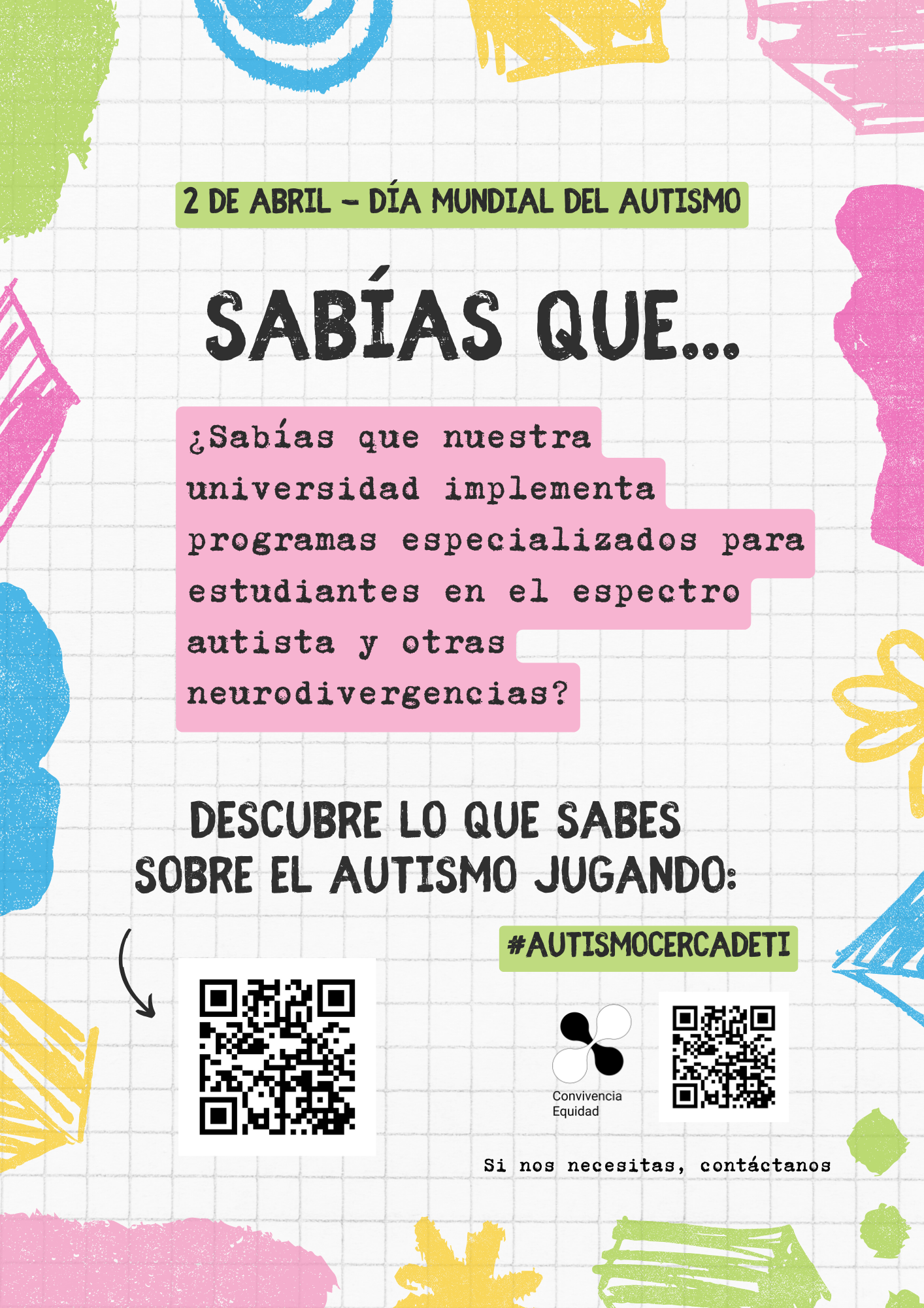 Mensaje en RRSS sobre programas especializados en al UPM para estudiantes en el espectro autista