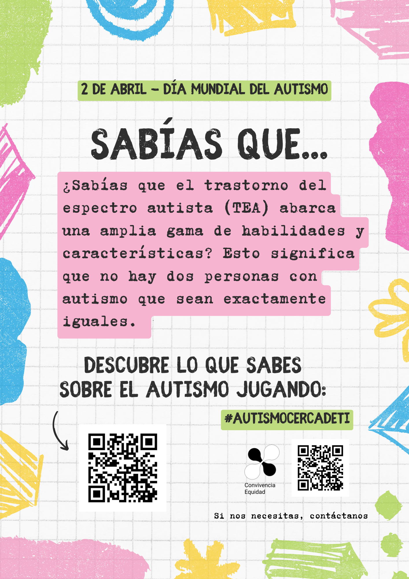 Mensaje en RRSS sobre habilidades espectro autista