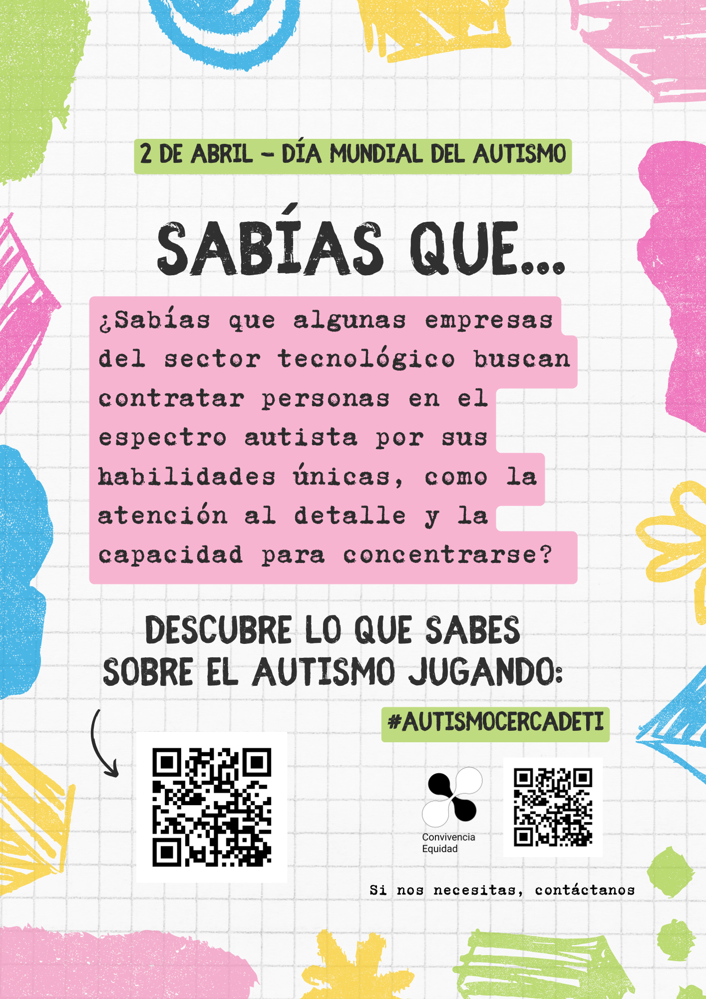 Mensaje en RRSS sobre contratación de personas en el espectro autista